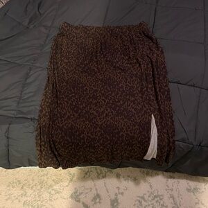 Leopard Print Brown Skirt